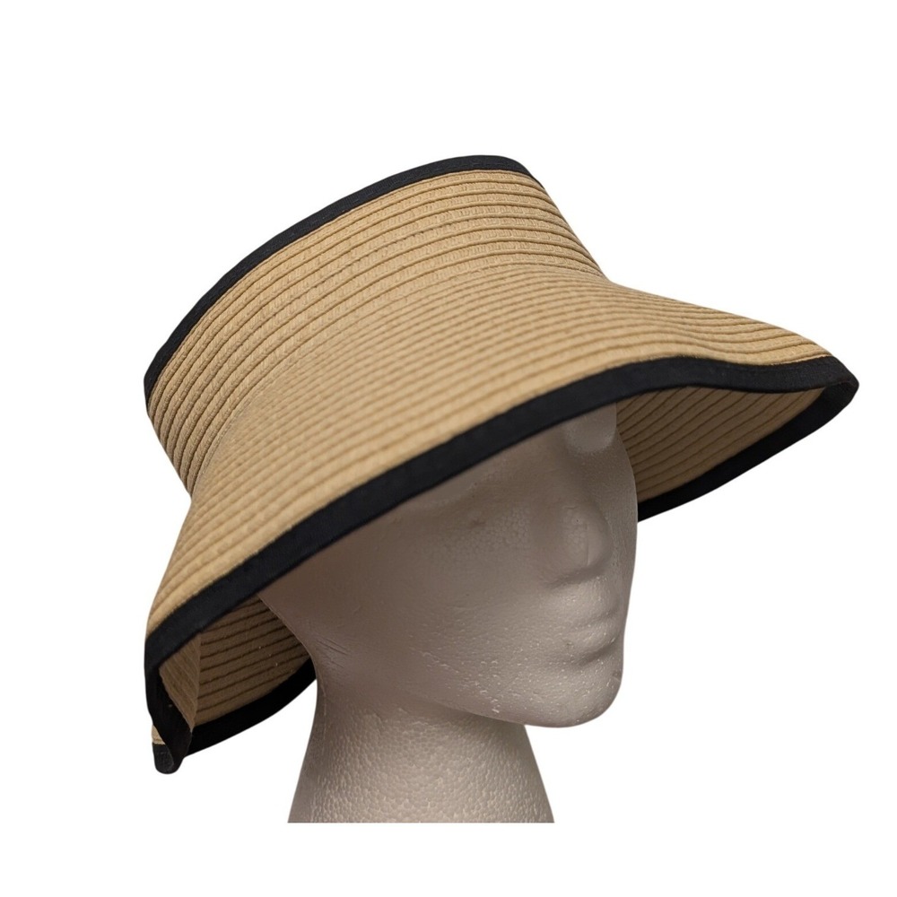 J.Crew Packable Straw Visor Hat Rollup Resort Summer Vacation Beach Cruise Boho